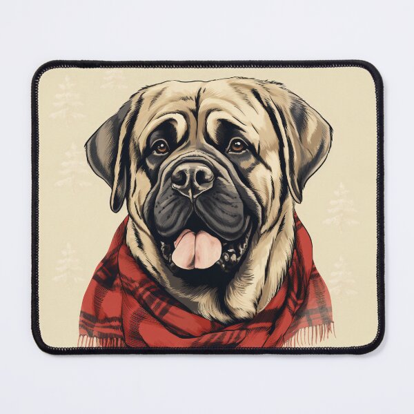 Item preview, Mastiff Christmas Plaid Watercolor designed and sold by rafaeltto.