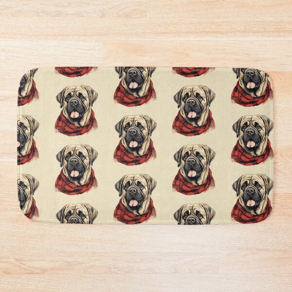 Item preview, Mastiff Christmas Plaid Watercolor designed and sold by rafaeltto.