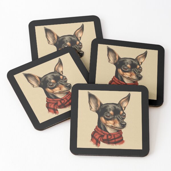 Item preview, Miniature Pinscher Christmas Plaid Watercolor designed and sold by rafaeltto.
