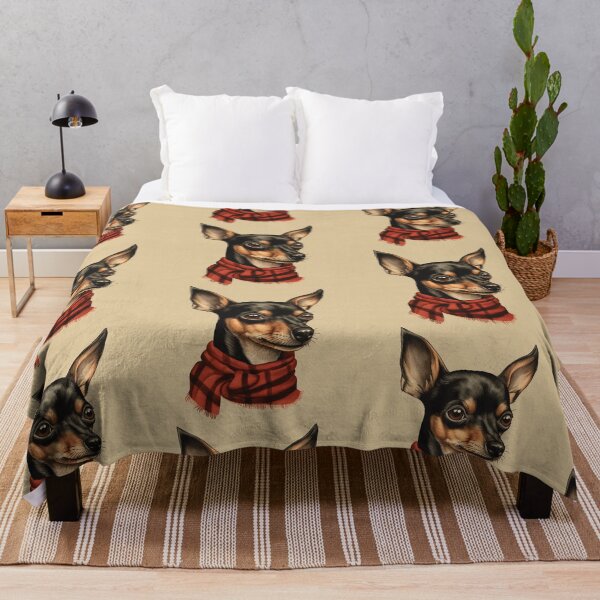 Item preview, Miniature Pinscher Christmas Plaid Watercolor designed and sold by rafaeltto.