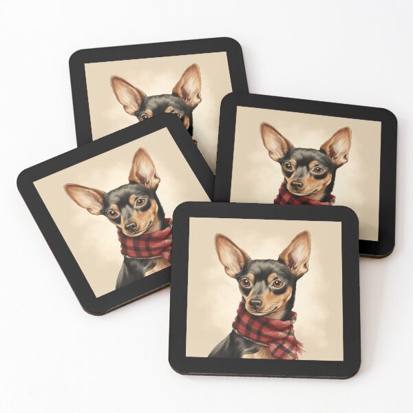 Item preview, Miniature Pinscher Christmas Plaid Watercolor designed and sold by rafaeltto.