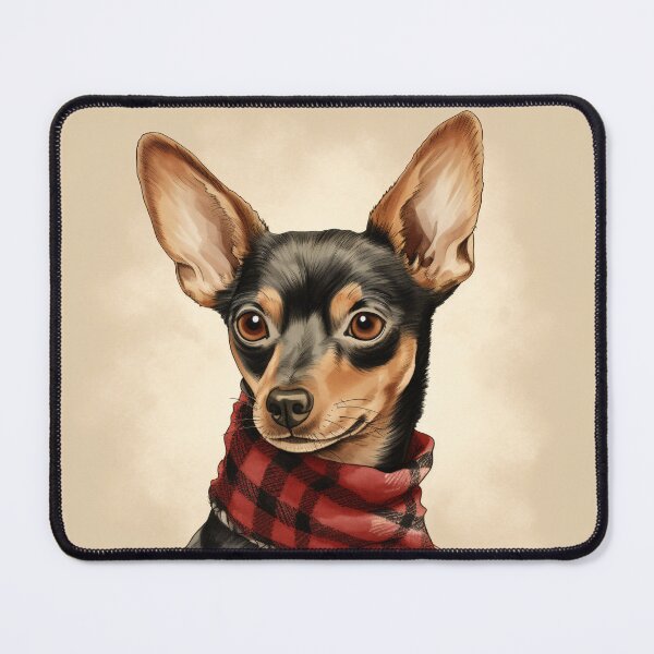 Item preview, Miniature Pinscher Christmas Plaid Watercolor designed and sold by rafaeltto.