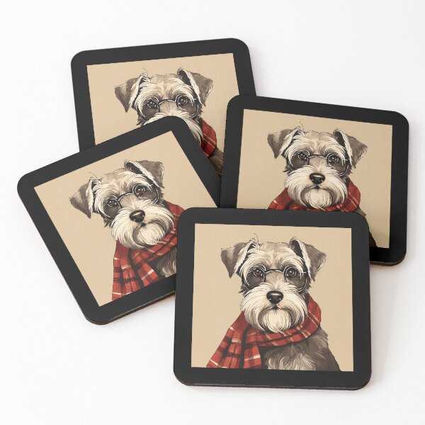 Item preview, Miniature Schnauzer Christmas Plaid Watercolor designed and sold by rafaeltto.