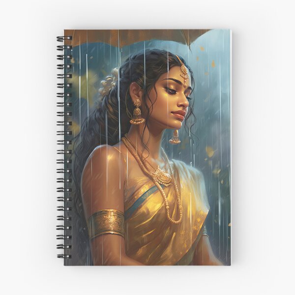 Item preview, Monsoon Reverie: Traditional Indian Woman in the Rain designed and sold by krishutd.
