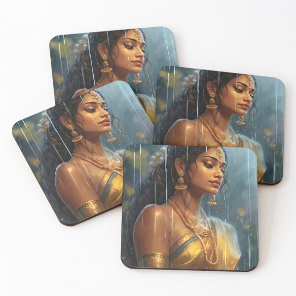 Item preview, Monsoon Reverie: Traditional Indian Woman in the Rain designed and sold by krishutd.