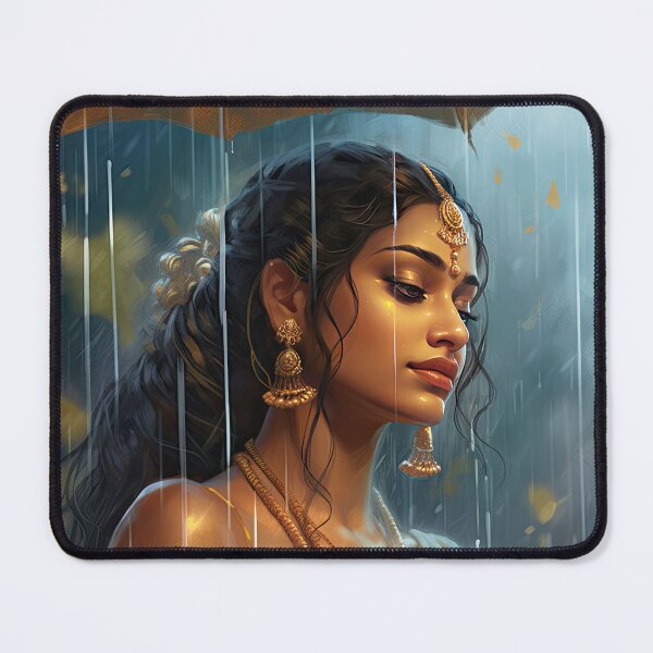 Item preview, Monsoon Reverie: Traditional Indian Woman in the Rain designed and sold by krishutd.