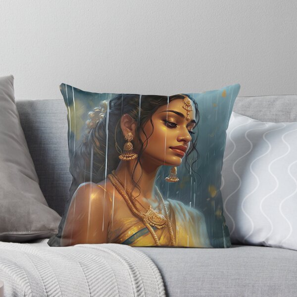 Item preview, Monsoon Reverie: Traditional Indian Woman in the Rain designed and sold by krishutd.