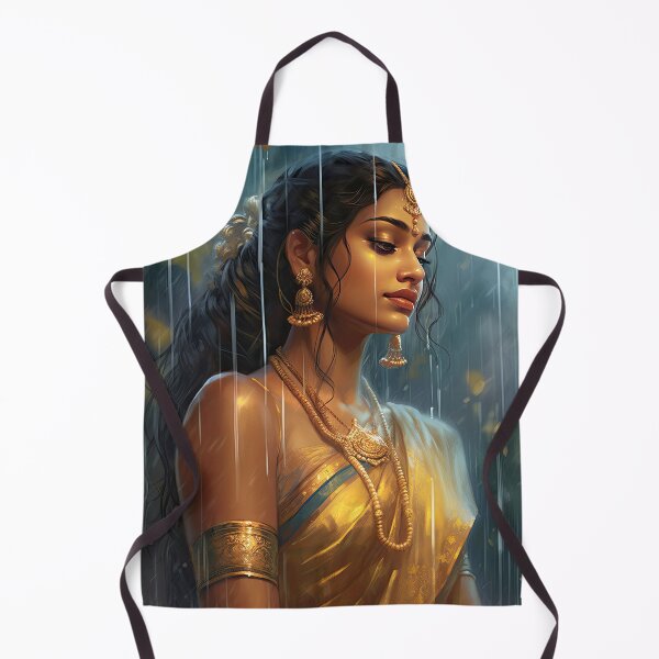 Item preview, Monsoon Reverie: Traditional Indian Woman in the Rain designed and sold by krishutd.