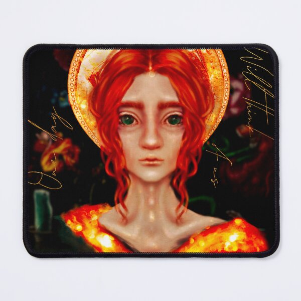 Item preview, Some day somewhere someone will think of us Dark academia wall art sapphic quote red hair green eye goddess designed and sold by Monica Laipple.