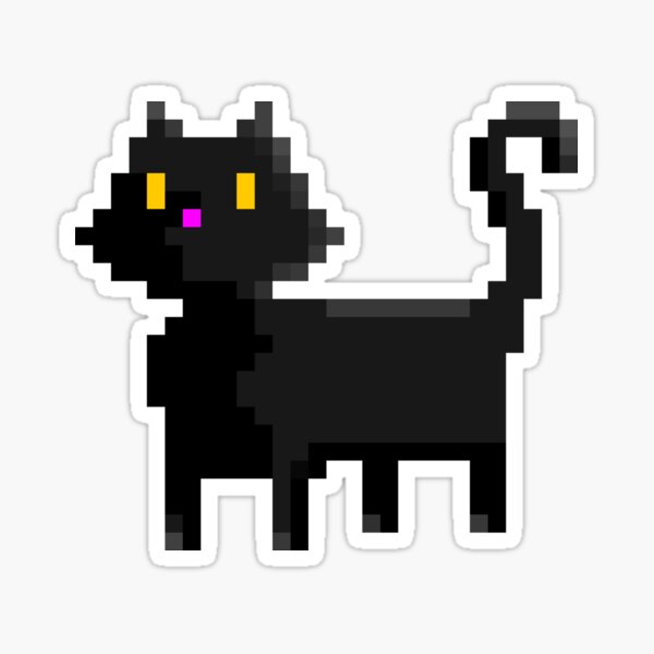 Cute Cat Pixel Art  Sticker for Sale by Jaade Santos Ferreira