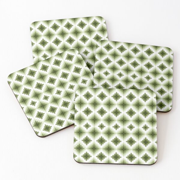 Item preview, Patchwork vintage quilting pattern in white and green squares designed and sold by Carlos Gudino.