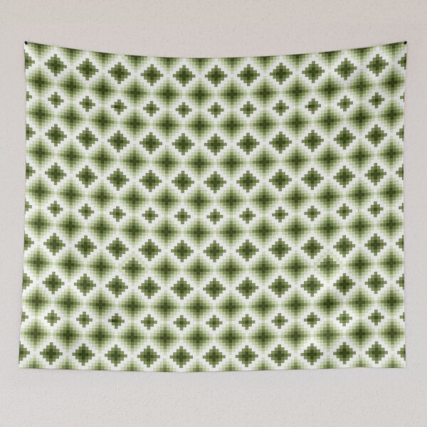 Item preview, Patchwork vintage quilting pattern in white and green squares designed and sold by Carlos Gudino.