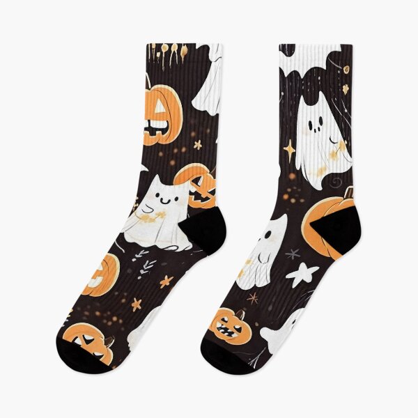 Item preview, Halloween Pattern Pumpkins and Cat Ghosts designed and sold by Trendjoy.