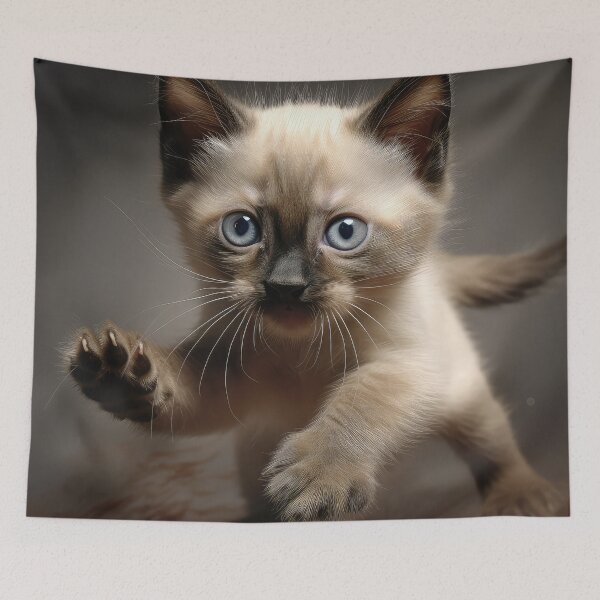 Item preview, Pouncing Siamese Kitten designed and sold by Elisabeth Lucas.
