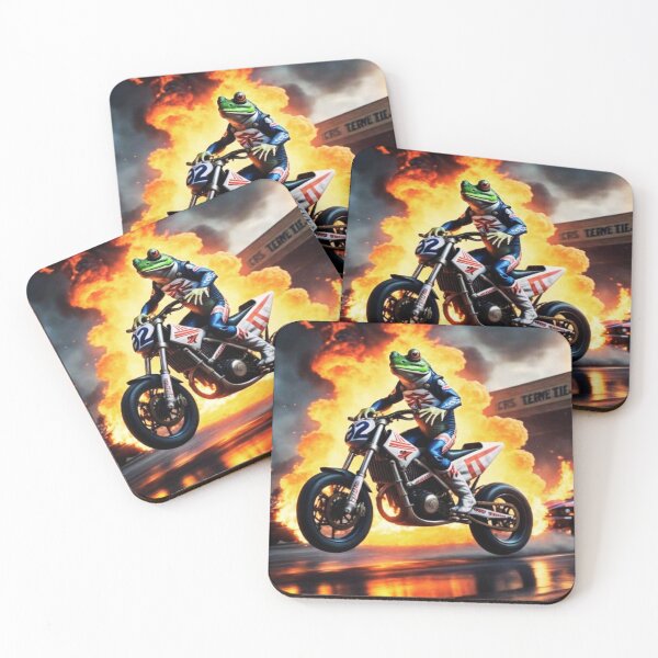 Item preview, Frog Riding on a Motor Bike: Octane With Flames designed and sold by THEVOICE-AI.