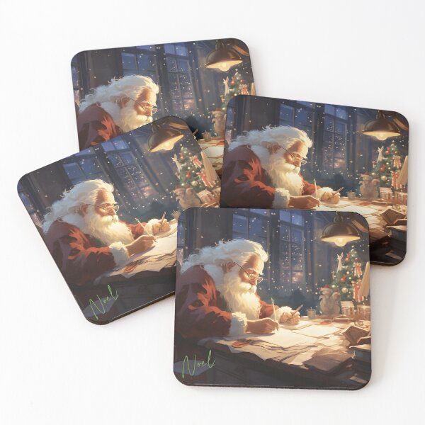 Item preview, anta Claus Busy Writing Letters for Christmas designed and sold by inkArtistryfine.