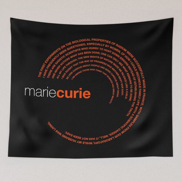 Item preview, Marie Curie famous quotes poster [orangered] designed and sold by CMYKStudio.