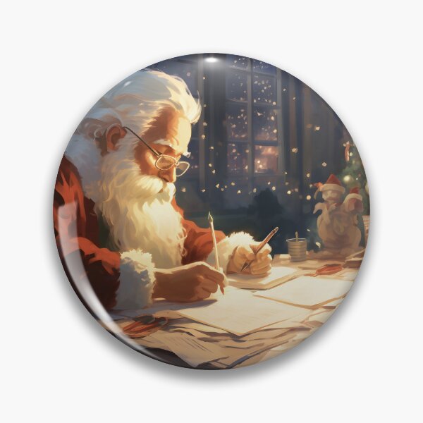 Item preview, anta Claus Busy Writing Letters for Christmas designed and sold by inkArtistryfine.