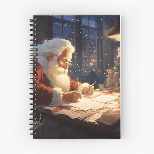 Item preview, anta Claus Busy Writing Letters for Christmas designed and sold by inkArtistryfine.