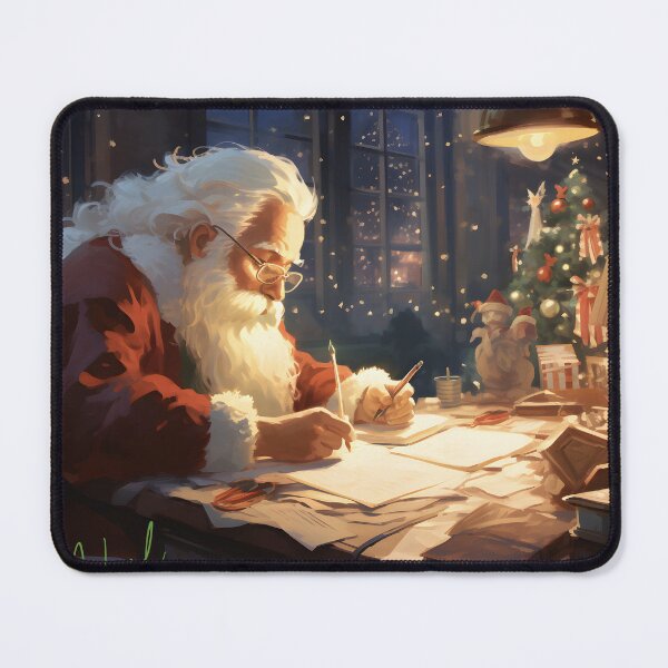 Item preview, anta Claus Busy Writing Letters for Christmas designed and sold by inkArtistryfine.