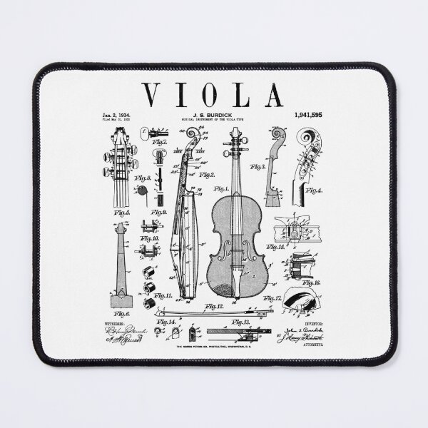 Item preview, Viola Player Musician Musical Instrument Vintage Patent designed and sold by GrandeDuc.