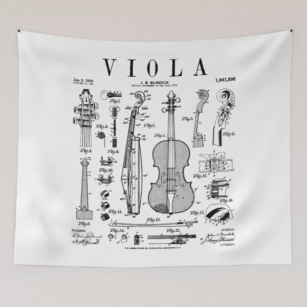 Item preview, Viola Player Musician Musical Instrument Vintage Patent designed and sold by GrandeDuc.