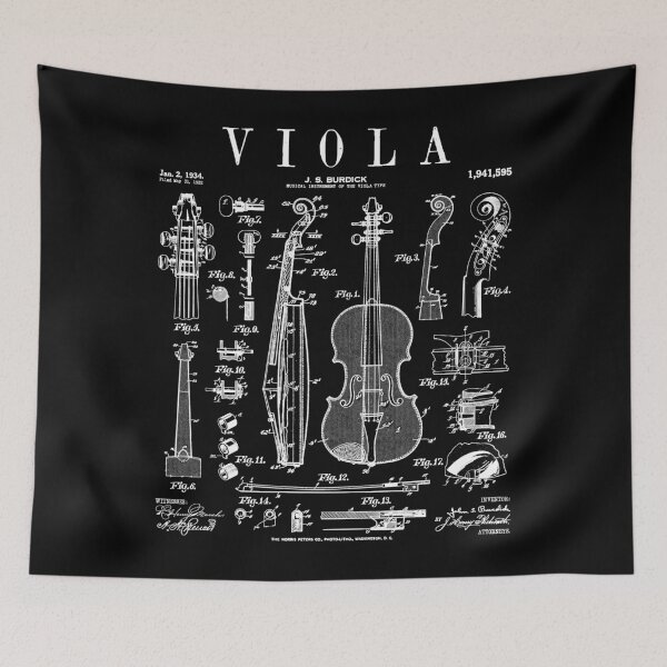 Item preview, Viola Player Musician Musical Instrument Vintage Patent designed and sold by GrandeDuc.