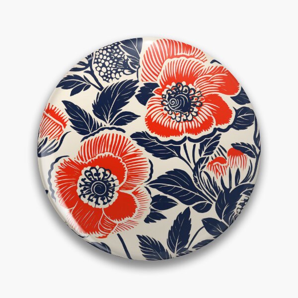 Item preview, Linocut Blockprint Florals designed and sold by junkydotcom.