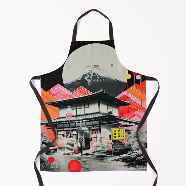 Item preview, Neon Geometry Meets Classic Japan: Mount Fuji & Temple designed and sold by ZedOhEe.