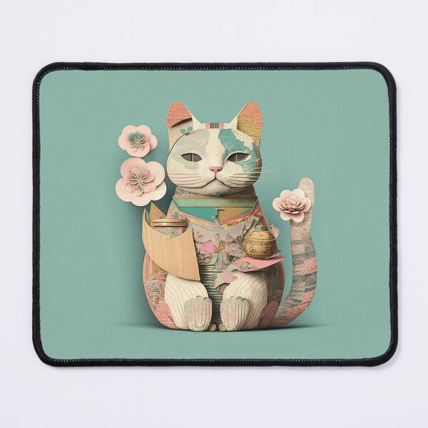 Item preview, Pastel Paws: Japanese Maneki Neko Lucky Collage designed and sold by ZedOhEe.