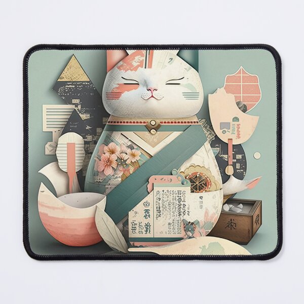 Item preview, Lucky Whiskers: Pastel Maneki Neko Collage designed and sold by ZedOhEe.
