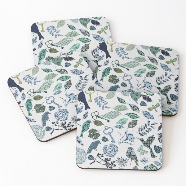 Item preview, nature silhouettes patchwork pattern designed and sold by hobakmacha.