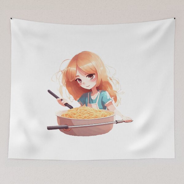 Item preview, Girl Eating Spaghetti Cute Kawaii Girl Eating spaghetti Cute Anime Girl Eating Spaghetti  designed and sold by MatthewViews.