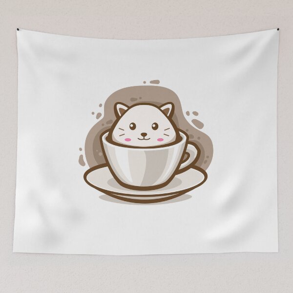 Item preview, Cat Coffee Drink Doodle Art designed and sold by chomaruddin tri amboko.