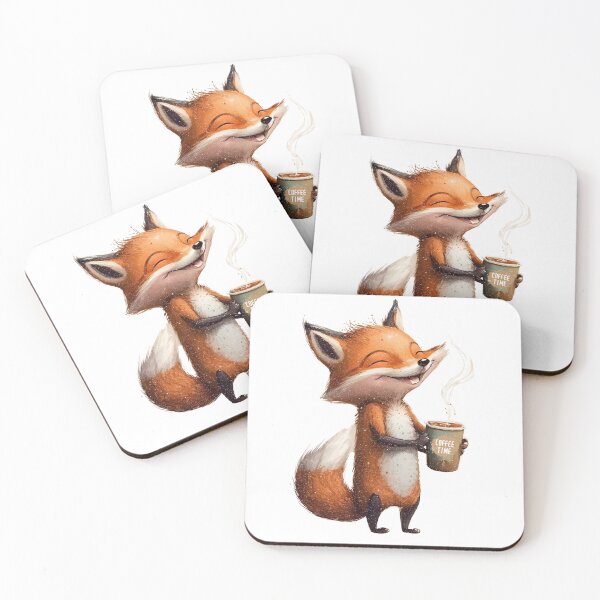 Item preview,  Caffeine Lover Cute Fox with Coffee designed and sold by GirlGlowGraphic.