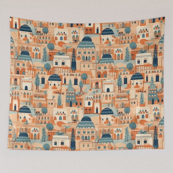 Item preview, Outlined Moroccan City Digital Pattern designed and sold by zolarche.