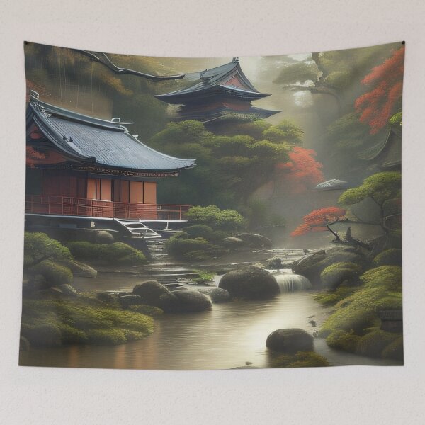 Artikelvorschau, Japanese Green Zen Garden Temple Architecture entworfen und verkauft von kawaiicrossing.