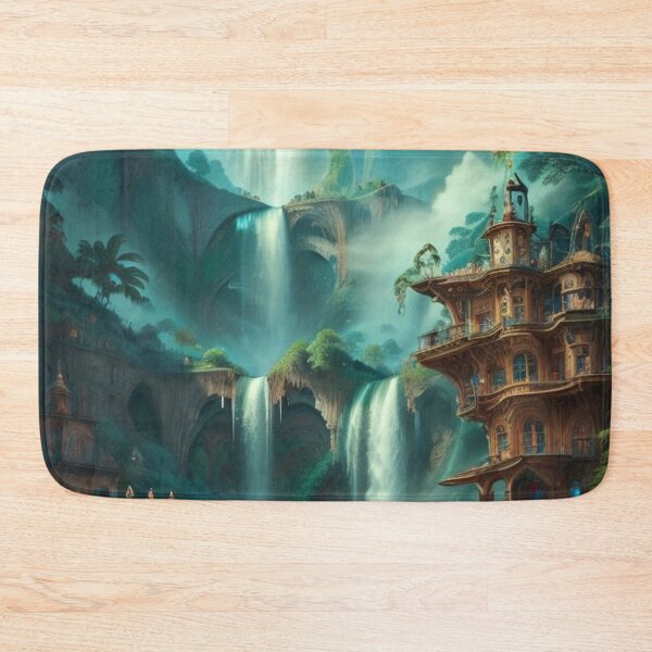 Item preview, waterfall magical dreamscape forest designed and sold by mikaws.