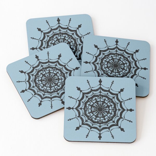 Item preview, Victorian Lace Spider Web Mandala - Sky + Coal designed and sold by Irene Estelle.