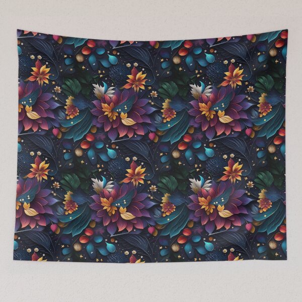 Item preview, Sparkling, embroidered floral fabric art designed and sold by Natcharee.