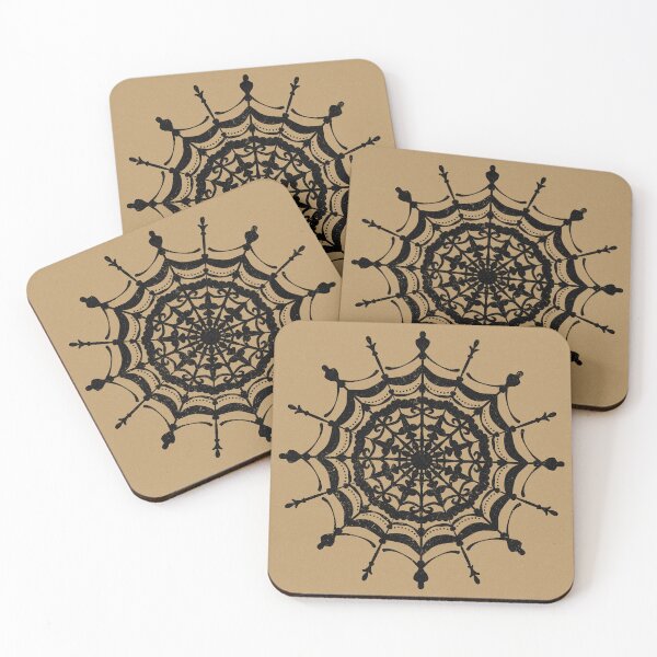 Item preview, Victorian Lace Spider Web Mandala - Fawn + Coal designed and sold by Irene Estelle.