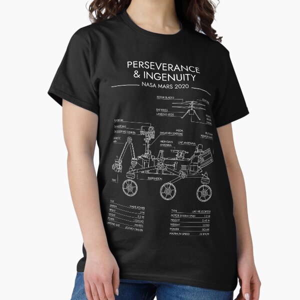 Item preview, Perseverance & Ingenuity - MARS 2020 (White Stencil - No Background) designed and sold by BGALAXY.
