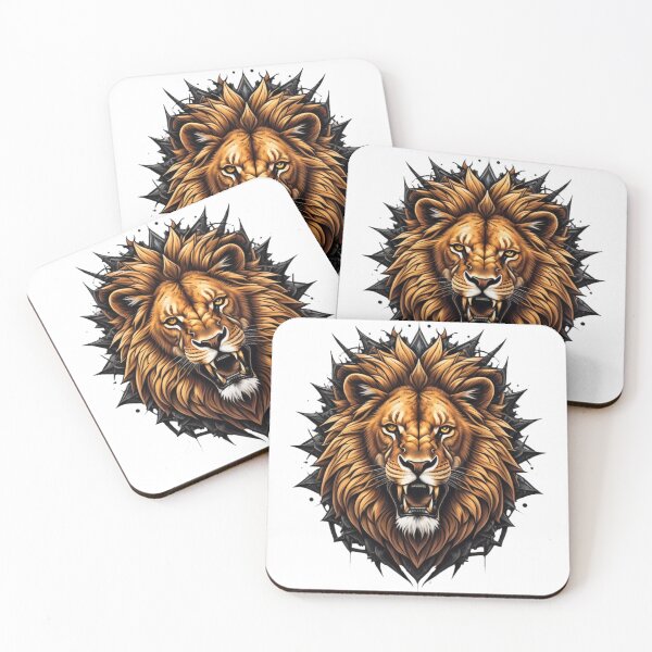 Item preview, Lion Face Emblem Coloured  designed and sold by risingphoenix6.
