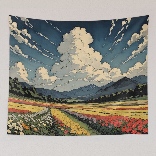 Aperçu de l'œuvre Son sourire à Dinzin - Un paysage naturel Ukiyo-e créée et vendue par Kijiermono.