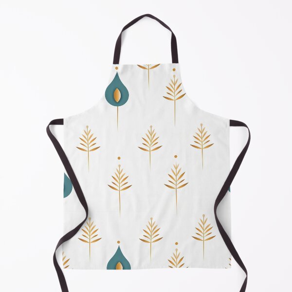 Item preview, Green and gold seamless pattern with leaves and pine trees designed and sold by exitbird.