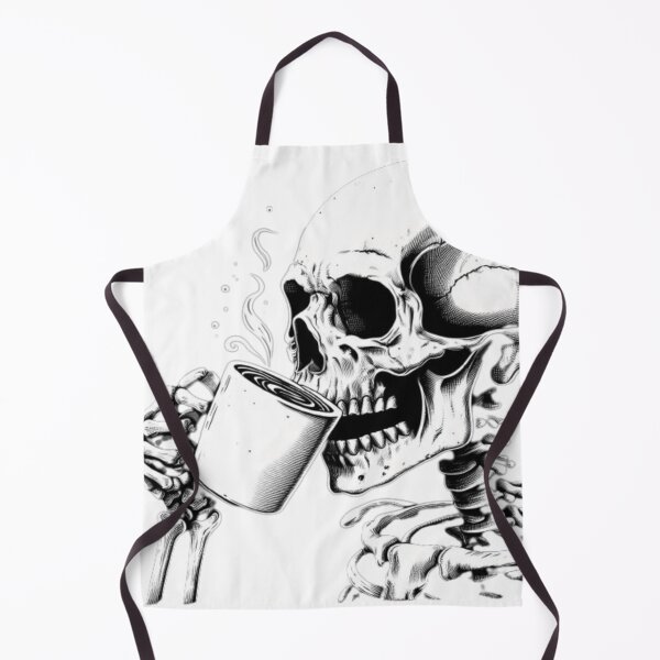 Item preview, Coffee-Sipping Skeleton designed and sold by HalloweenHQ.