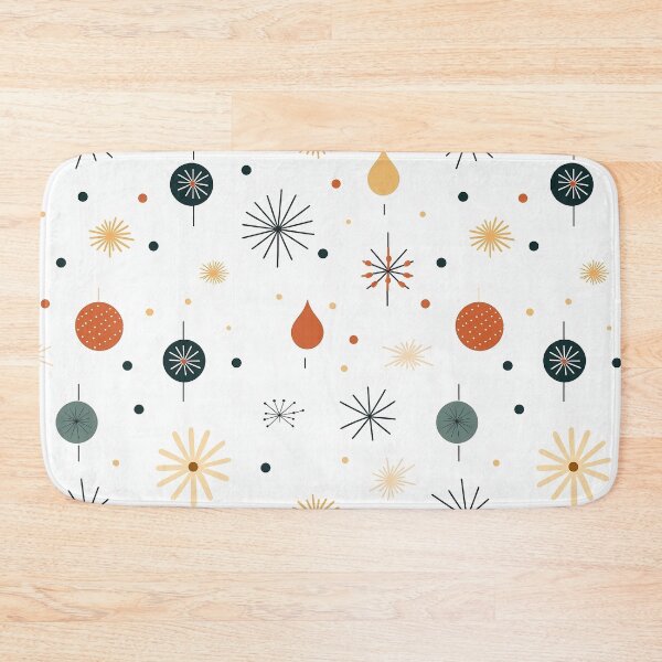 Item preview, Festive christmas seamless pattern featuring orange dots and fireworks designed and sold by exitbird.
