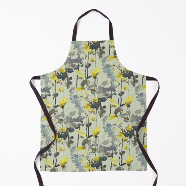 Item preview, Decorative floral botanic yellow gray designed and sold by Alessandro Remo Mazzoni Remotextiles.