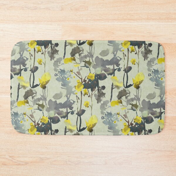 Item preview, Decorative floral botanic yellow gray designed and sold by Alessandro Remo Mazzoni Remotextiles.
