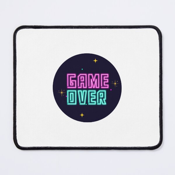 Artikelvorschau, Game Over Circle Aufkleber – schwarzes Design für Gamer entworfen und verkauft von crazymessygirl.